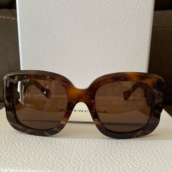 BALENCIAGA Paris D-Frame Sunglasses Havana  Brown - Picture 12 of 16